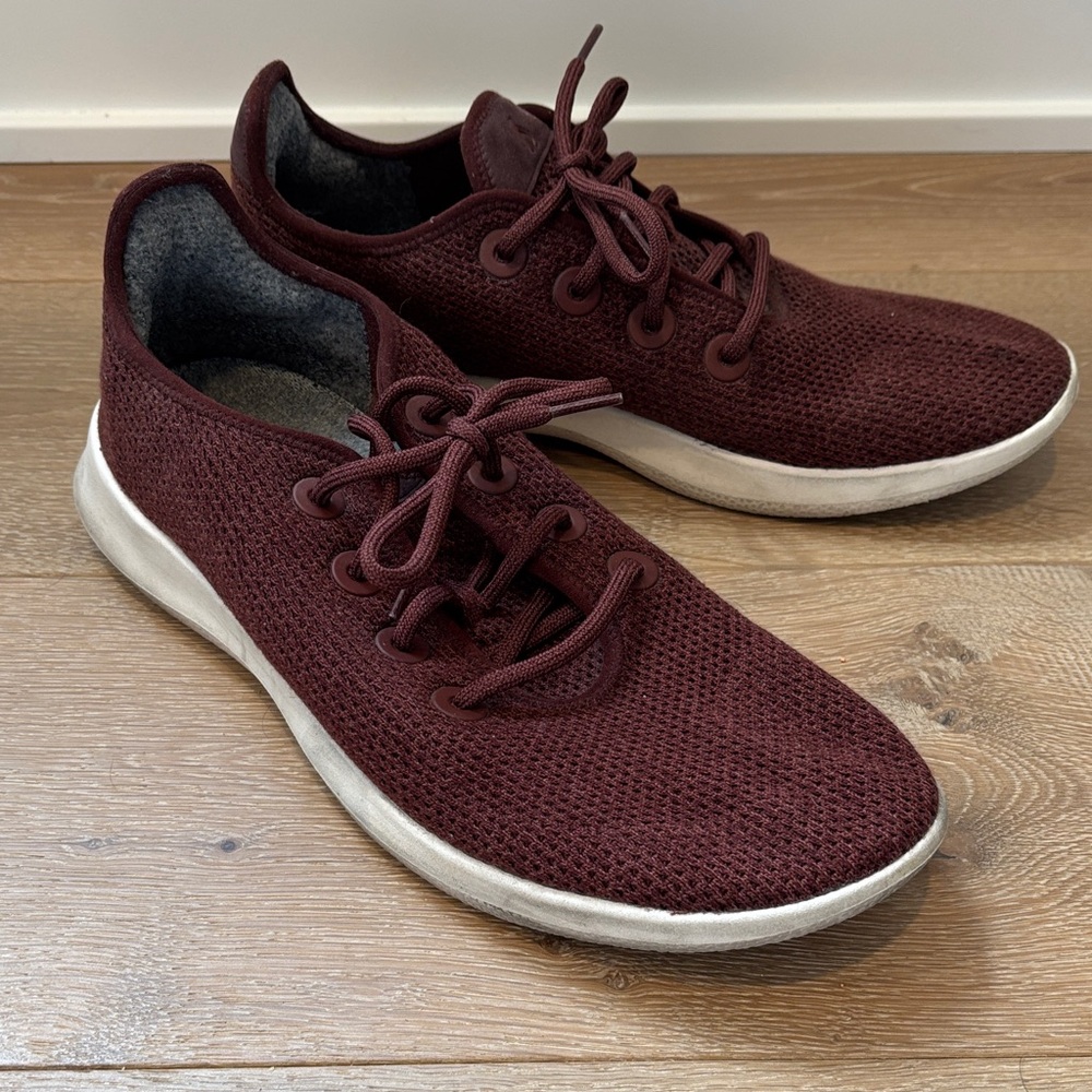 Allbirds Men's Maroon Knit Sneakers
